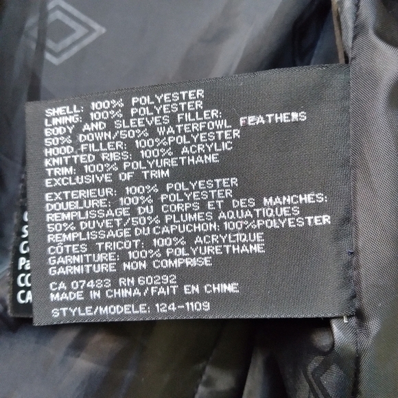 Diamond Trail black down puffer winter coat - Picture 10 of 13
